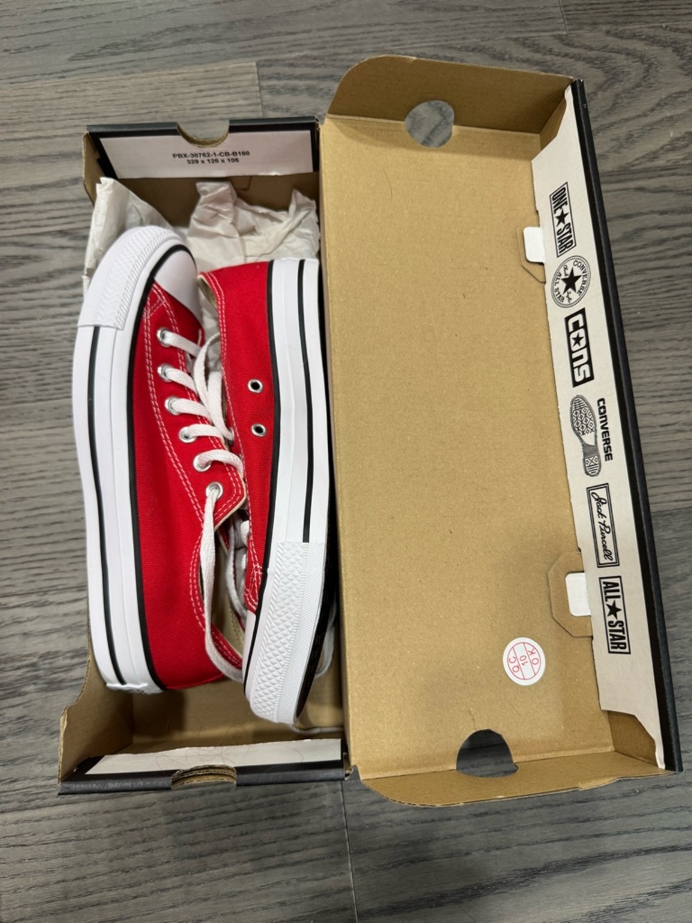 Converse Red Low Top All Star Sneakers - Picture 5 of 5